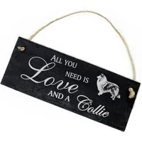 Dekolando Hängedekoration Collie 22x8cm All you need is Love and a Collie