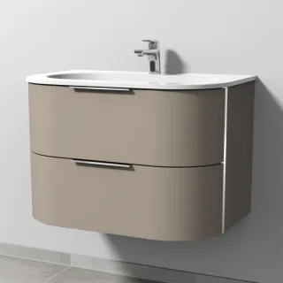 Sanipa 4balance Keramik-Set mit 2 Auszügen, Sandgrau-Matt, DG40267 DG40267