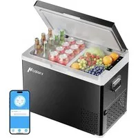 Insma Kühlbox 30/40/50L Auto Kühlschrank Bluetooth Kompressor-Kühlbox Dual Zone, 12V/24V/230V, APP Steuerung, tragbar für Auto, LKW, Boot & Camping