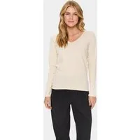 Saint Tropez Strickpullover MilaSZ LS V-Neck Pullover Viskosemischung, Regular fit