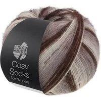 LANA GROSSA Meilenweit 100 g COSY SOCKS SOFT STRIPES Häkelwolle, 400 m (Flauschige Sockenwolle mit Merinowolle mit besonderem Druckeffekt, waschmaschinenfest), 100 g