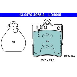ATE Ceramic Bremsbel?ge hinten Mercedes C-Klasse Clc-Klasse Clk E-Klasse Slk