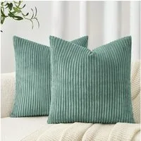 Topfinel Kissenbezug gestreiftes Muster,2er Set Kissenhülle Dekokissen Kissenbezug, Kordsamt 40x40 Sofakissen Couchkissen Zierkissenbezug Dekokissen
