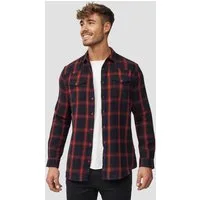 Indicode Langarmhemd Herren Altin Herrenhemd Langarm Flanellhemd im Karo-Design