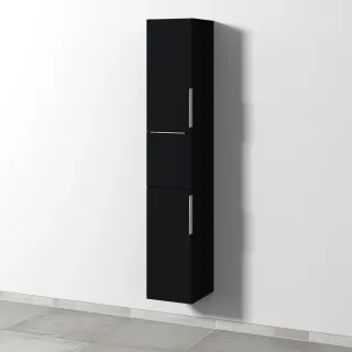 Sanipa 3way Hochschrank mit 2 Türen und 1 Auszug, Schwarz-Matt UF10008