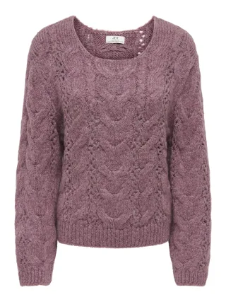 JDY - JDYDINEA KIA L/S STRUCTURE PULLOVER KNT Grape Shake - Gr. - XS