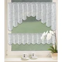 EXPERIENCE Scheibengardine Bistrogardinen Set Scheibengardine Küchengardine 2344 30, 75 x 150 cm Weiß Bistrobogen Ornamente (2 St), Stangendurchzug, halbtransparent, Wirkware, Store