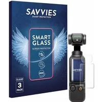 Savvies Displayschutzglas Schutzglas Panzer für DJI Osmo Pocket 3 (Display + Linse), 3 Stück, Schutzfolie Display Schutz Glas Folie klar