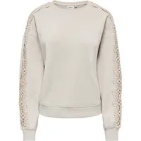 ONLY Sweatshirt ONLSTILLA L/S O-NECK LACE DETAIL CS SWT Baumwollmischung, regular fit