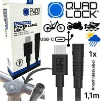 Quad Lock Handyhülle QUAD LOCK Power Cable für Wireless Ladegerät Mini DIN auf USB-C 1,1m