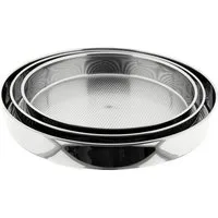 Weissberg Backblech Set Cigköfte-Blech aus Edelstahl - 3-teilig, Ø 32/36/40 cm in Silber, Edelstahl, (3-St., 3er Set)