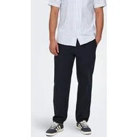 ONLY & SONS Schlupfhose ONSSINUS LOOSE 0007 COT LIN PANT NOOS Baumwolle mit Leinen, locker geschnitten
