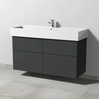 Sanipa 3way Waschtischunterbau zu Duravit Vero Air Waschtisch mit 2 Auszügen, Graphit-Matt SP4361B