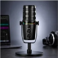 ibettertec Mikrofon Dynamisches Microphone mit XLR/USB Kabel mit Verstellbarer Ständerfuß (Packung), für Podcast-Studios,Kompatibel mit Windows und Mac OS