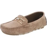 Ital-Design Elegante Mokassins mit Schnalle für Damen, ideal für Freizeit Slipper (91261079) Flach Mokassins in Hellbraun