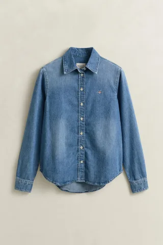GANT - Jeanshemd semi light blue worn in - Gr. - 36