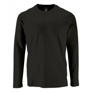 SOLS Mens Imperial Long Sleeve T-Shirt (Tiefschwarz)