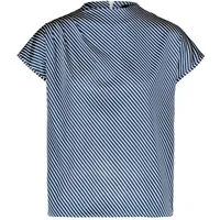 Zero Kurzarmbluse blau,Casual,Polyester,Gestreift,Stehkragen,Kurz,Casual Fit