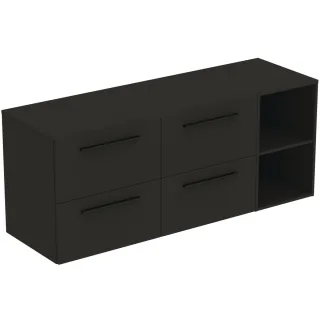 Ideal Standard Möbel-Set 160cm i.life B 4 Auszüge 2 off.Fächer Gr.Schwarz Carbongrau matt, T5839NV T5839NV
