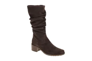 CAPRICE Damenstiefel 25401 Braun - dk brown | Echtleder, Velour, Blockabsatz,...
