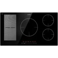 Klarstein Induktions-Kochfeld Delicatessa 90 Hybrid Induktionskochfeld 90 cm 5 Zonen 7400 W, Einbau Induktionsherd 5 Kochfelder Platten Elektro Induktionskochfeld