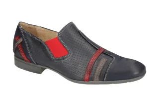 Bello BL187 Navy Herren Slipper Echtleder dunkel-blau + rot (navy)
