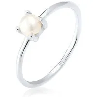 Elli Perlenring Süßwasserperle Weiß Rund 925 Sterling Silber