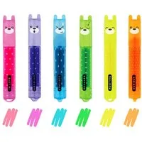 Legami Buntstift Set mit 6 Mini-Textmarkern - Teddy‘s Mood