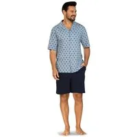 Comte Shorty Lunar Lounge (Set, 2 tlg., 2-teilig) Herren Pyjama kurz Shorty Kurzarm Baumwolle geknöpft große Größen