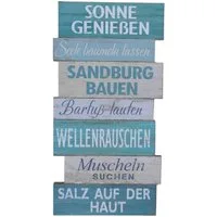 Deko-Impression Wanddekoobjekt Schild Strandregeln Gartenregeln Beach Relax Sonne Holz /MDF 49 cm (1 St)