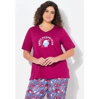 Ulla Popken T-Shirt T-Shirt Muschel Classic V-Ausschnitt Halbarm