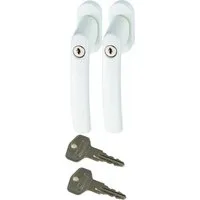 ABUS Fenstergriff ABUS FG200 Weiß, Braun, Silber, SB abschließbarer Fenstergriff, 2er Set weiß, abschließbar, Kindersicherung