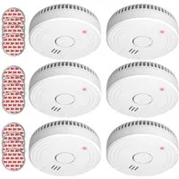Elro Rauchmelder (6er Set Optischer Rauchwarnmelder mit 5 Jahres Batterie, Magnethalter)