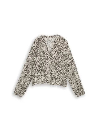 TOM TAILOR Denim - Bluse mit Ballonärmeln beige - Gr. - XS