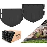 XERSEK Beetumrandung Rasenkante Kunststoff Beeteinfassung Garten Border Begrenzung, Gesamtlänge 10.7 Meter, Stecksystem HxBxD 153 x 131cm x 10mm, Einfach Einschlagen / Keine Gräben Ausheben