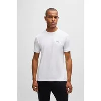 BOSS GREEN Rundhalsshirt Tee Regular Fit Stretch Jersey Cotton, Logo on Chest, Rundhals