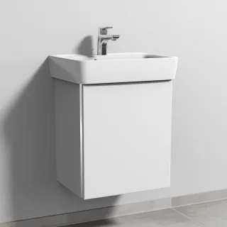 Sanipa 3way Waschtischunterbau zu Geberit Renova Plan Waschtisch mit 1 Tür, Weiß-Soft BR87343