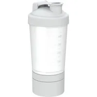 elasto Protein Shaker 400ml Fitness shaker mit 2 Fächern inkl. Sieb und Skala, Shaker für Eiweiß- & Sportgetränke, auslaufsicher, einfache Reinigung