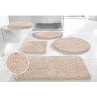 OTTO home Badematte Sanremo Standard, Badvorleger, Badezimmer Teppich, sehr weich, Höhe 30 mm, rutschhemmend beschichtet, schnell trocknend, fußbodenheizungsgeeignet, Polyester, rechteckig, 3-tlg. Stand-WC Set, Badteppich, unifarben, rechteckig, rund