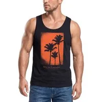 Neverless Tanktop Herren Tank-Top Palmen Fotoprint Vintage Retro Style Sommer Fashion mit Print