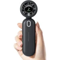 HS.SUPPLY Handventilator Handventilator 3-in-1 4000mAh Akku USB-C LED 5 Stufen, 5,6 cm Durchmesser, 3-in-1 Ventilator mit 4000 mAh Akku und LED-Display