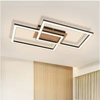 ZMH LED Deckenleuchte Wohnzimmer Modern 12/24W Küchenlampe Warmweiß Schwarz Retro Flur, Einfache Installation, LED fest integriert, 3000K, Warmes Lichtdesign