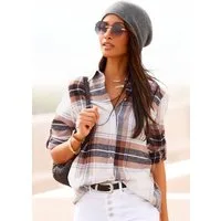 Buffalo Hemdbluse aus weichem Flanell mit Blusenkragen, Flanellhemd, Karobluse