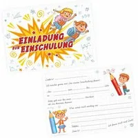 nikima Einladungskarten 10 coole Einladungskarten Einschulung inkl. Umschlag