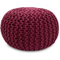 Amagohome Sitzhocker Strickhocker Pouf Ø45 o. 55cm Bodenkissen Sitzpouf XXL Baumwolle recyc