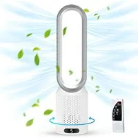 Athlix Bodenventilator Turmventilator Rotorloser Ventilator leise Kindersicher LED-Anzeige, 8 Geschwindigkeiten, nur 30 dB, 90° Luftzirkulation