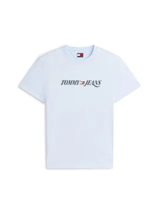 Tommy Jeans - Klassisches T-Shirt im Vintage-Stil blau - Gr. - L