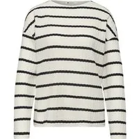 STREET ONE Wollpullover STREET ONE / Da.Strick / striped knit look shirt