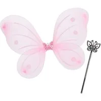 relaxdays Feen-Kostüm 10 x Feenflügel mit Zauberstab pink