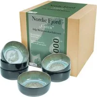 CreaTable Müslischale Nordic Fjord, Steinzeug, (Set, 6-tlg), Salatschale, Snackschale, Ø 15,5 cm, 960 ml